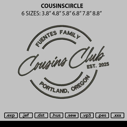 Cousinstext Embroidery File 6 sizes