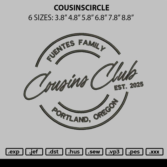 Cousinstext Embroidery File 6 sizes