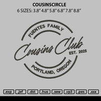 Cousinstext Embroidery File 6 sizes