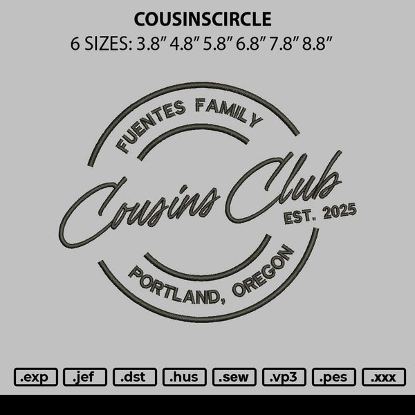 Cousinstext Embroidery File 6 sizes