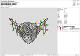 Cow Xmas Embroidery File 6 sizes