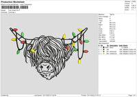 Cow Xmas Embroidery File 6 sizes