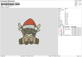 Cow Xmas V2 Embroidery File 6 sizes