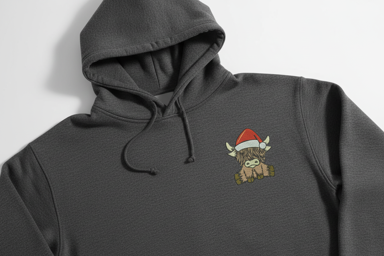 Cow Xmas V2 Embroidery File 6 sizes