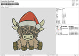 Cow Xmas V2 Embroidery File 6 sizes