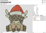 Cow Xmas V2 Embroidery File 6 sizes