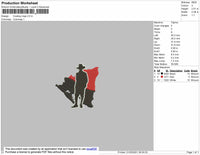 Cowboy Map Embroidery File 6 size