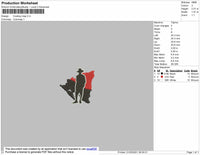 Cowboy Map Embroidery File 6 size