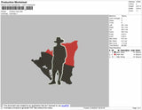 Cowboy Map Embroidery File 6 size