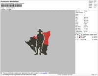 Cowboy Map Embroidery File 6 size