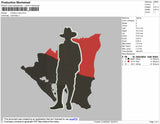Cowboy Map Embroidery File 6 size