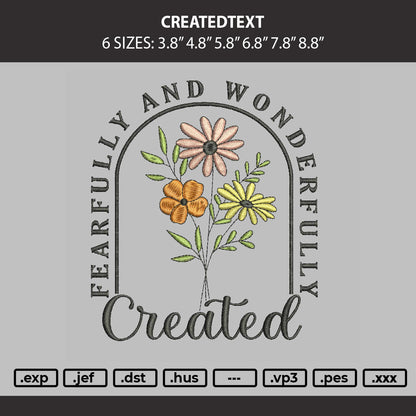 Createdtext Embroidery Machine Design File 6 sizes