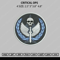 Critical Ops Embroidery File 4 size