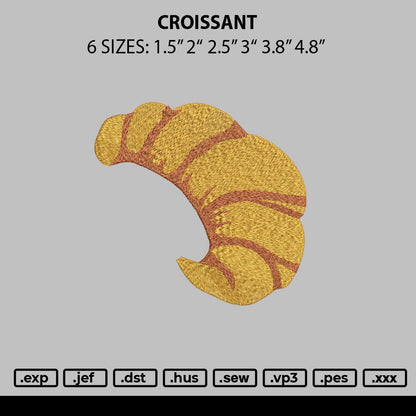 Croissant Embroidery File 6 sizes