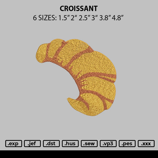 Croissant Embroidery File 6 sizes