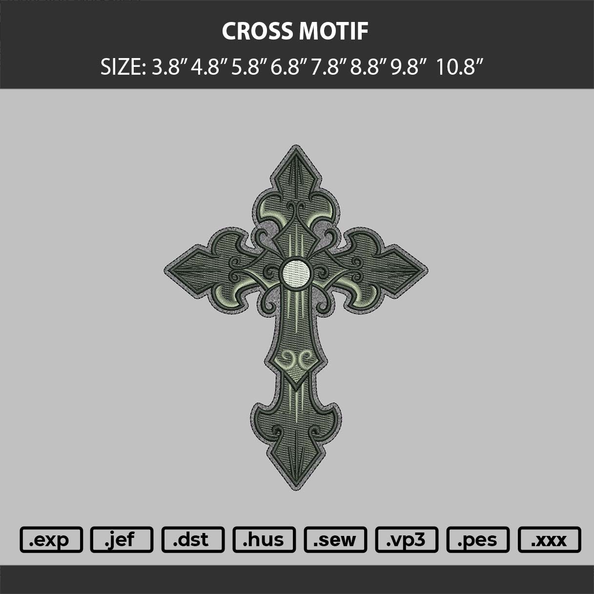 Cross motif Embroidery DMachine Design File