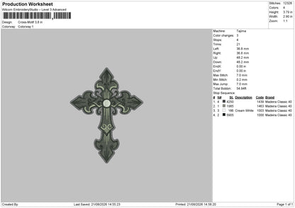 Cross motif Embroidery DMachine Design File