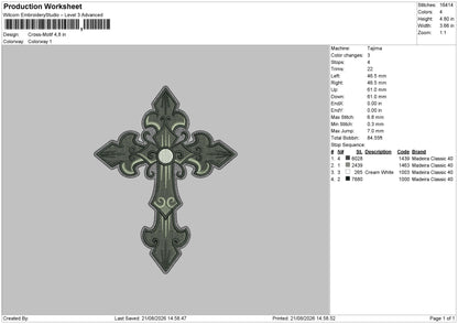 Cross motif Embroidery DMachine Design File