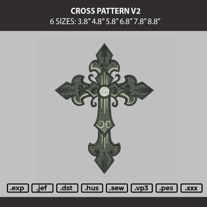 Cross Pattern v2 Embroidery Machine Design File 6 sizes