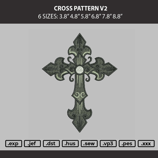 Cross Pattern v2 Embroidery Machine Design File 6 sizes