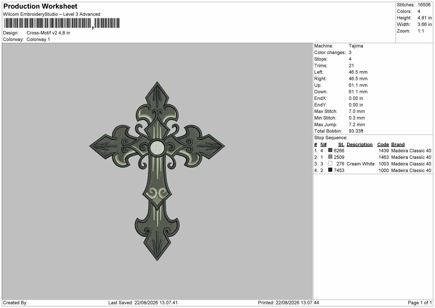 Cross Pattern v2 Embroidery Machine Design File 6 sizes