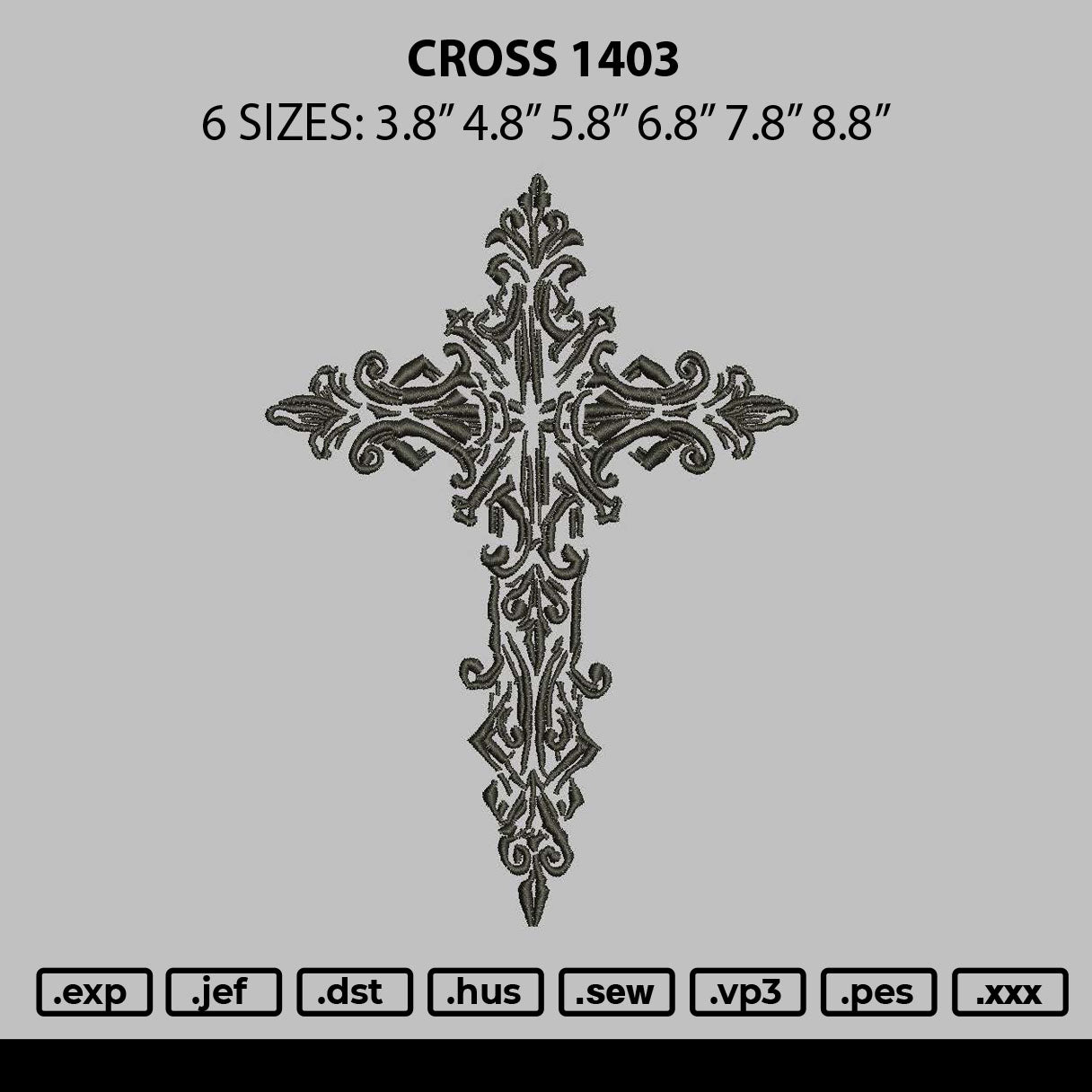 Cross 1403 Embroidery File 6 sizes