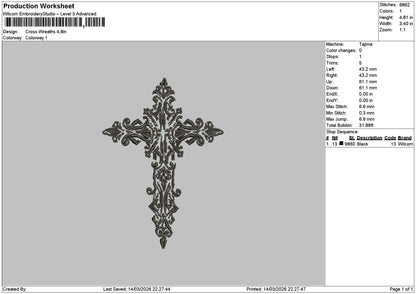 Cross 1403 Embroidery File 6 sizes