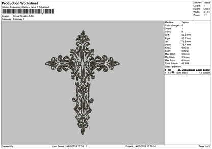 Cross 1403 Embroidery File 6 sizes