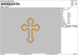 Cross Outline  Embroidery Machine Design File