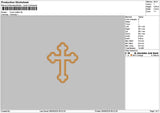 Cross Outline  Embroidery Machine Design File