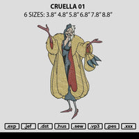 Cruella 01 Embroidery File 6 sizes