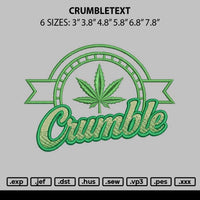 Crumbletext Embroidery File 6 sizes