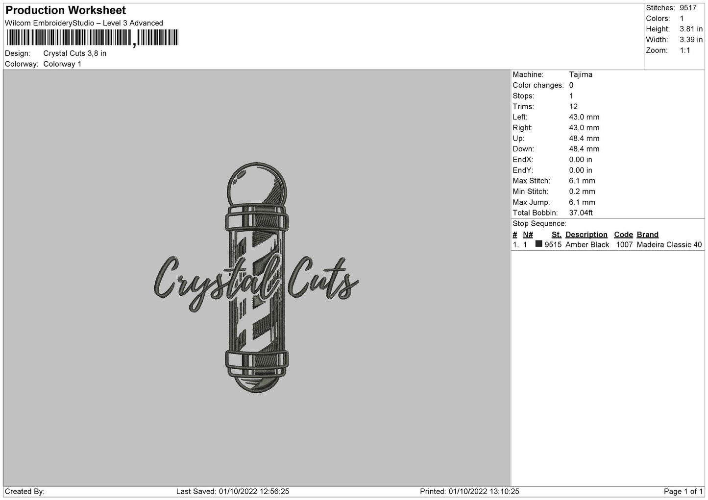 Crystal Cuts Embroiery File 5 sizes