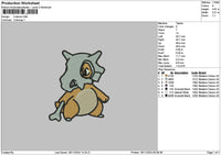 Cubone Embroidery File 6 sizes