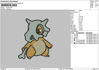 Cubone Embroidery File 6 sizes