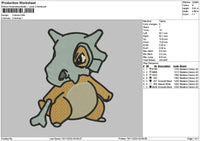 Cubone Embroidery File 6 sizes