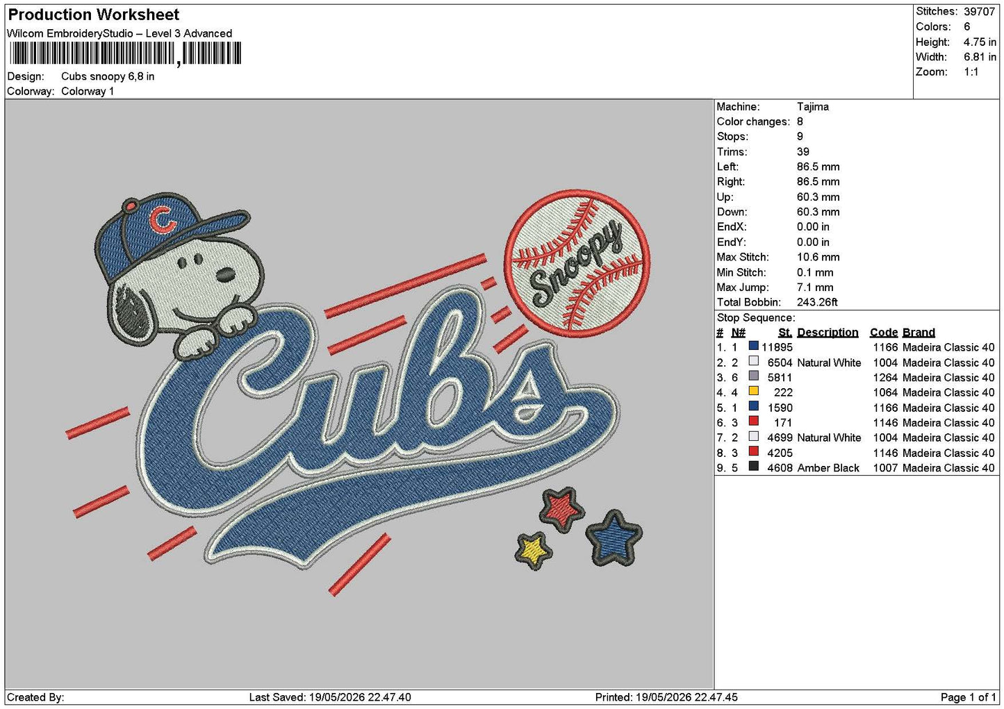 Cubstext Embroidery Machine Design File 6 sizes