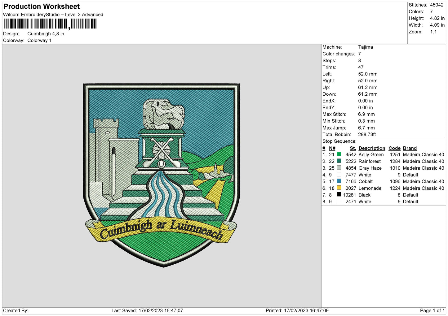 Ciumbnigh Embroidery File 6 sizes