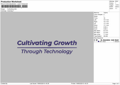 Cultivatingtext Embroidery Machine Design File 6 sizes