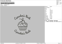 Cupcakees Nails Embroidery File 5 sizes