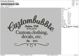 Bubbletext Embroidery File 6 sizes