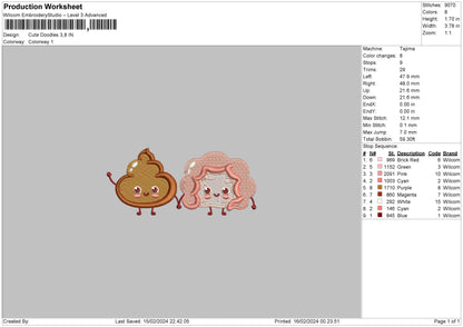 Doodles1502 Embroidery File 6 sizes