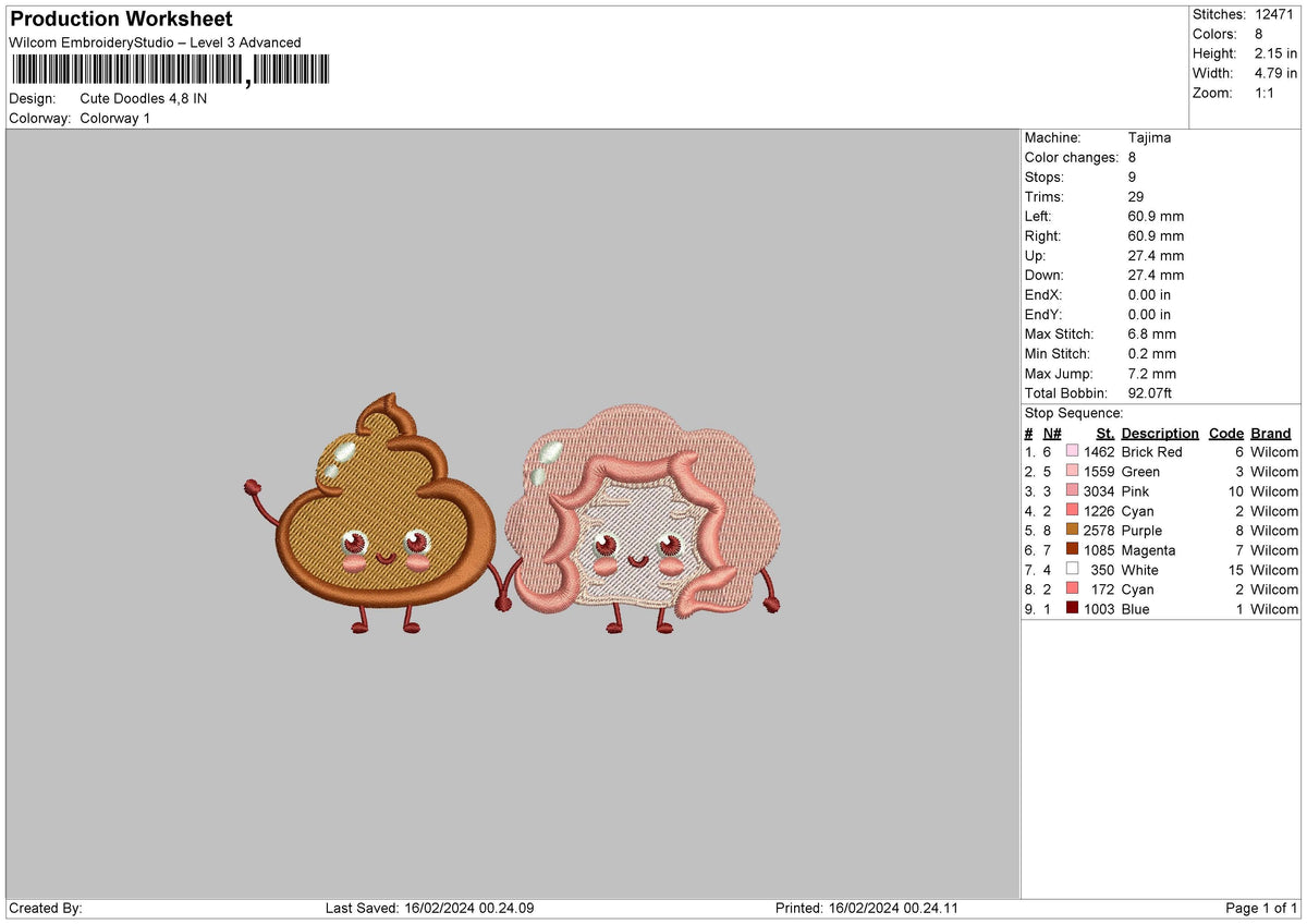 Doodles1502 Embroidery File 6 sizes – Master Digitizer