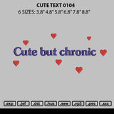 Cute Text 0104 Embroidery File 6 sizes