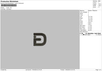 D Text 1105 Embroidery File 6 sizes