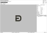 D Text 1105 Embroidery File 6 sizes