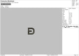D Text 1105 Embroidery File 6 sizes