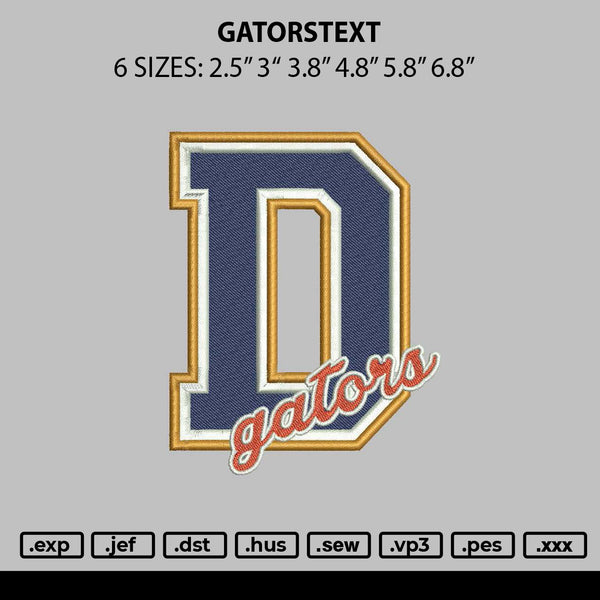Goterstext Embroidery File 6 sizes