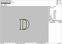 D Outline Embroidery File 6 sizes