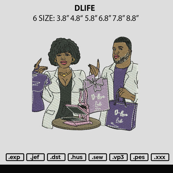 Dlife Embroidery File 6 sizes